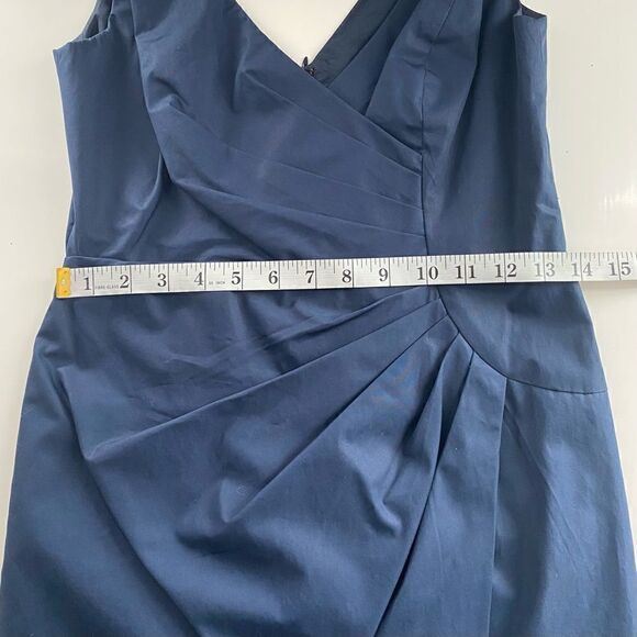 J. Crew Navy V -Neck Wrap Mini Dress Size 2 business casual excellent condition - Picture 8 of 11